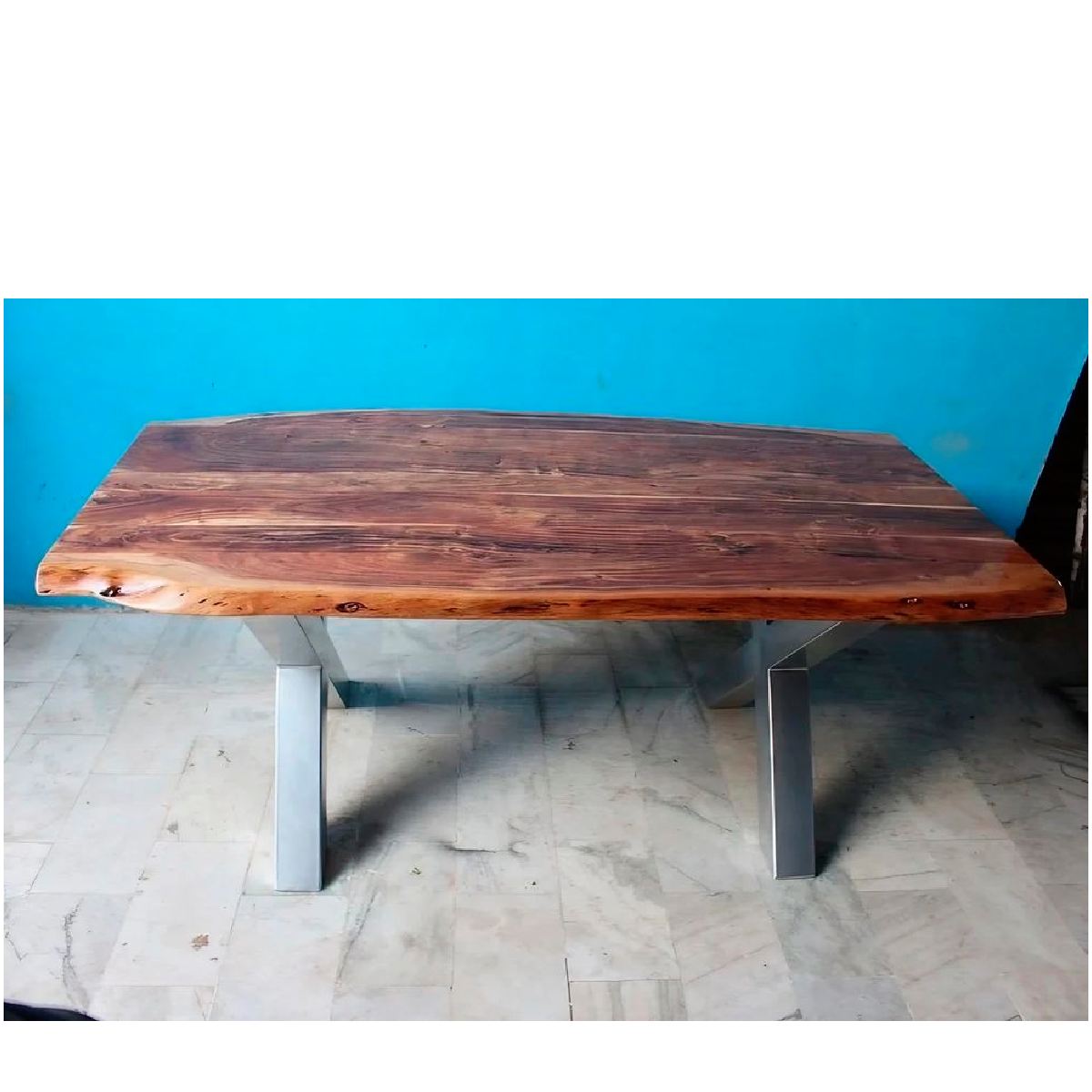 Sheesham Wood 6-seater Dining Table With Durable Steel Support Manufacturers, Suppliers in Jodhpur